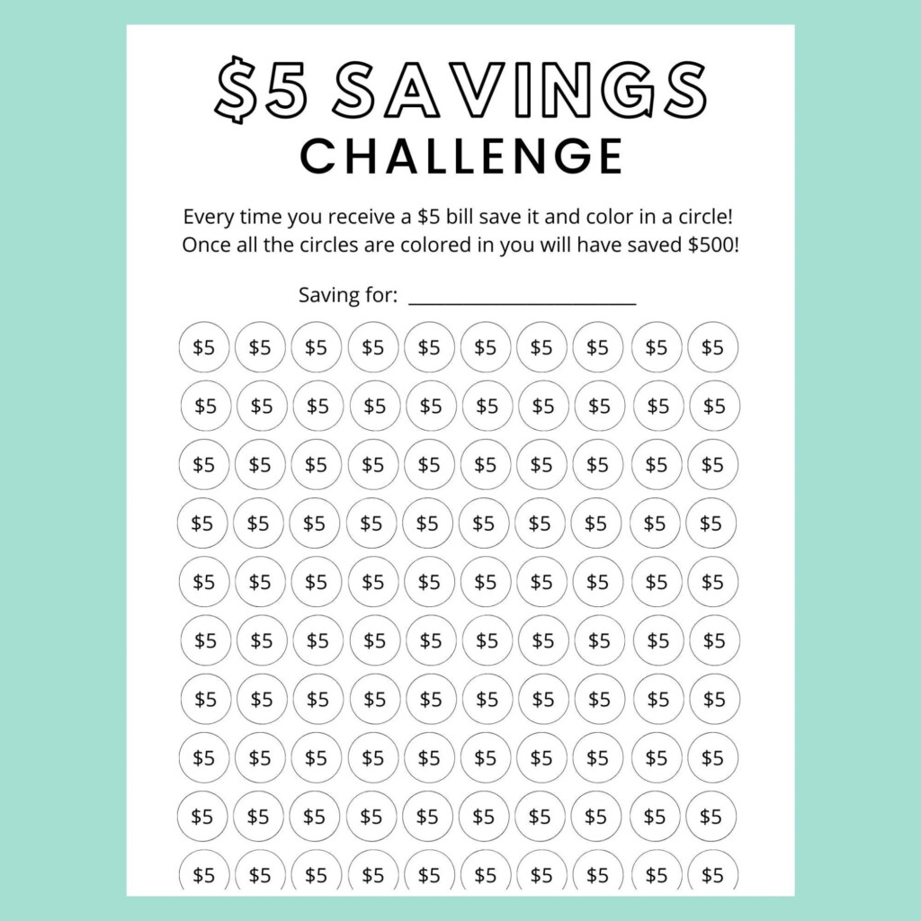 Free Money Saving Challenge Printables Printable Word Searches