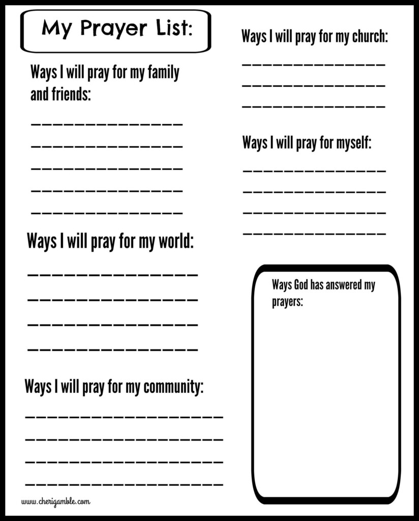 Free Prayer Journal Pages Designed For Children And Teens Kids 
