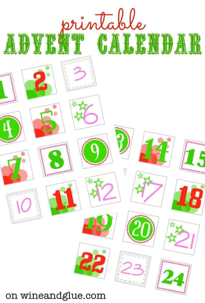 Free Printable Advent Calendar Template