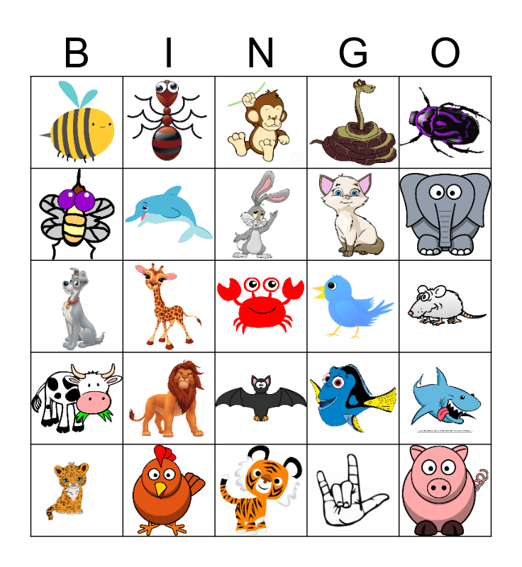 Free Printable Animal Bingo Cards