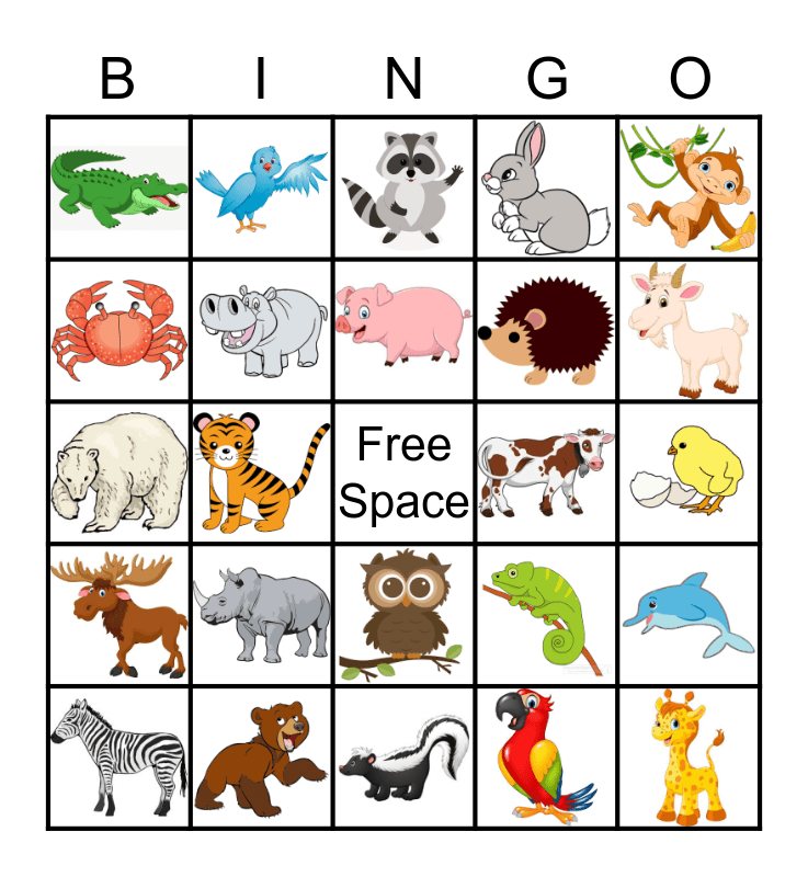 Free Printable Animal Bingo Printable