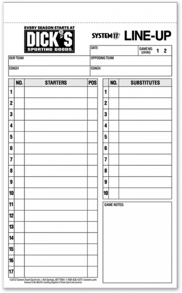 Free Printable Baseball Lineup Cards Printable Templates