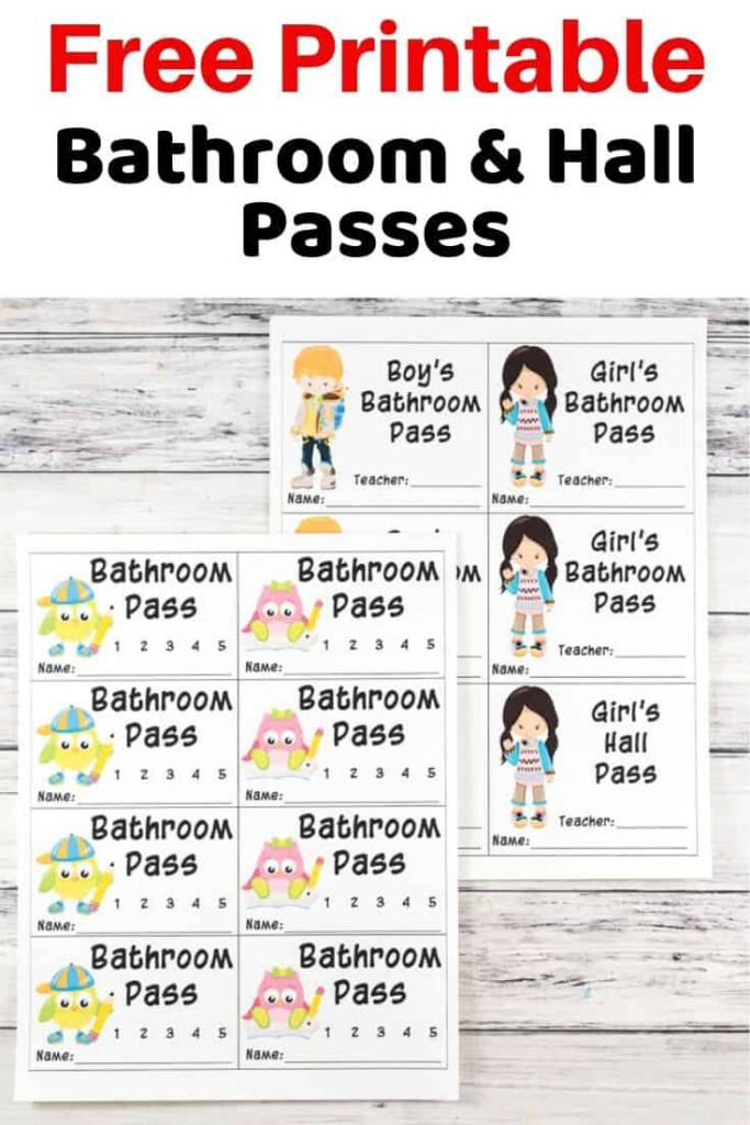Free Printable Bathroom Passes Hall Pass Printables Bathroom Pass 