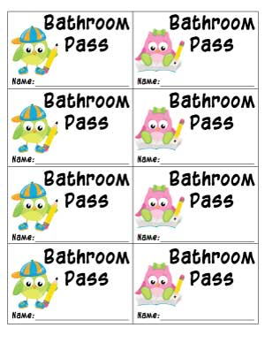 Free Printable Bathroom Passes Hall Pass Printables The Artisan Life