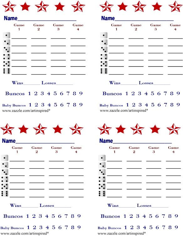 Free Printable Bunco Score Sheets Summer Printable And Enjoyable Learning