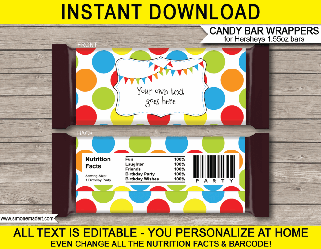 Free Printable Candy Bar Wrapper Birthday Michael B Espinosa
