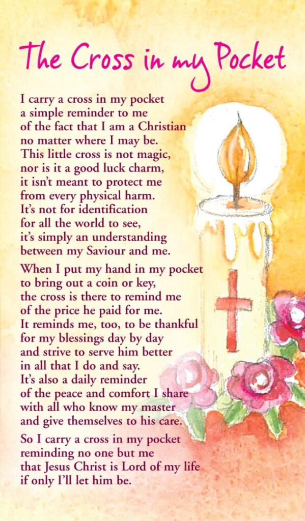 Free Printable Cross In My Pocket Poem