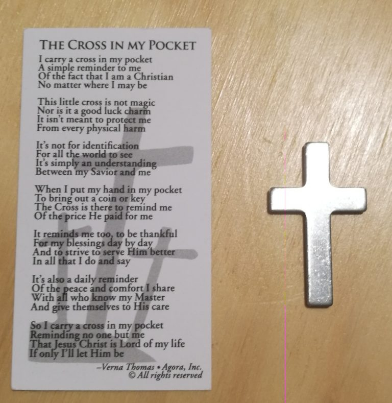Free Printable Cross In My Pocket Poem