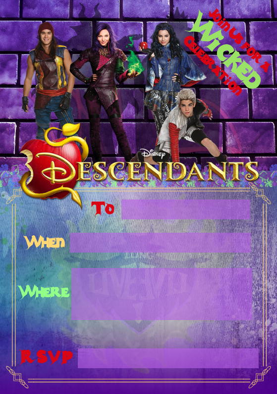Free Printable Descendants Invitation Template Printable Templates