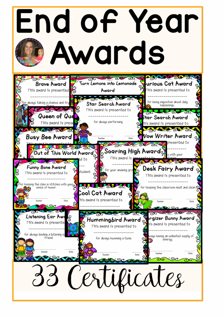 Free Printable End Of The Year Awards For Students Web Students Will 