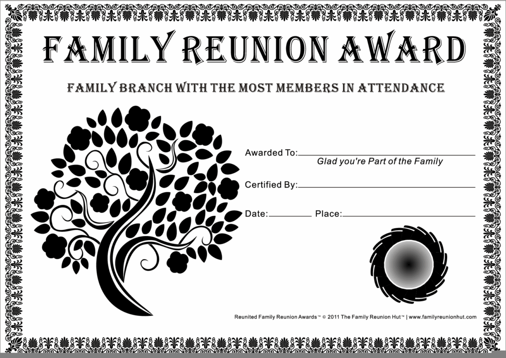 Free Printable Family Reunion Awards Free Printable