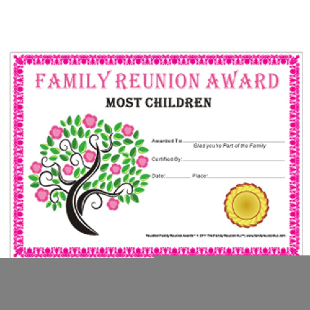 Free Printable Family Reunion Awards Free Printable