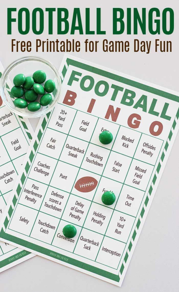 Free Printable Football Bingo Cards Printable And Enjoyable Learning