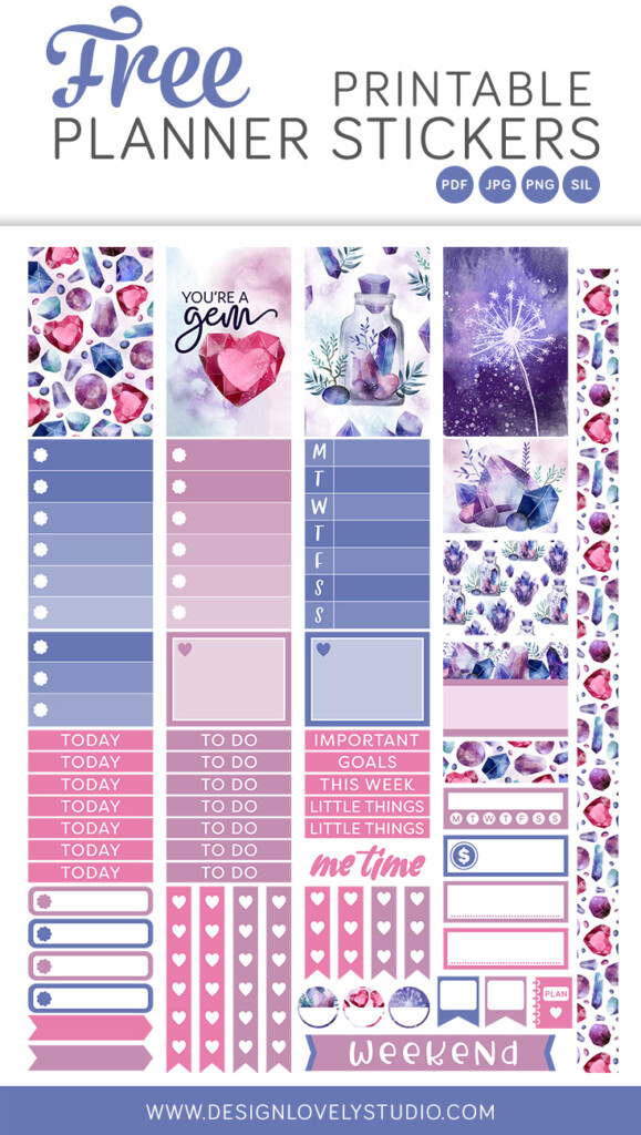 Free Printable Gem Planner Stickers Design Lovely Studio