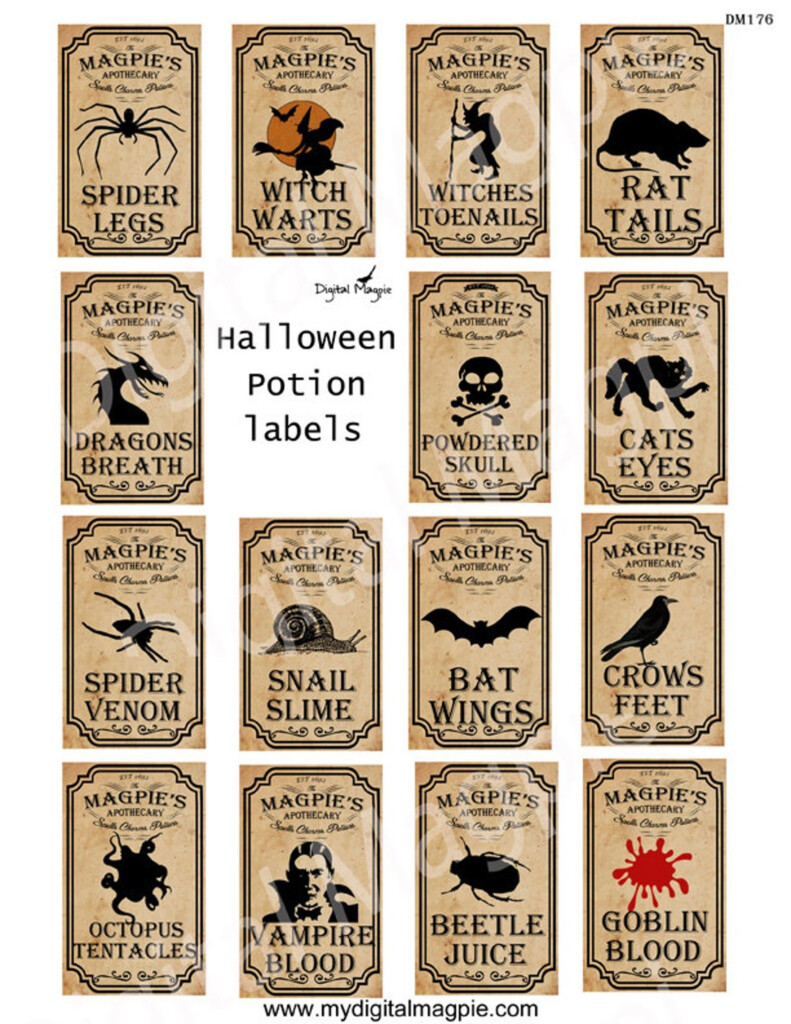 Free Printable Halloween Apothecary Labels
