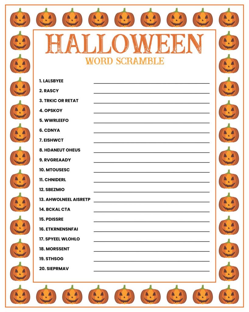 Free Printable Halloween Games For Kids