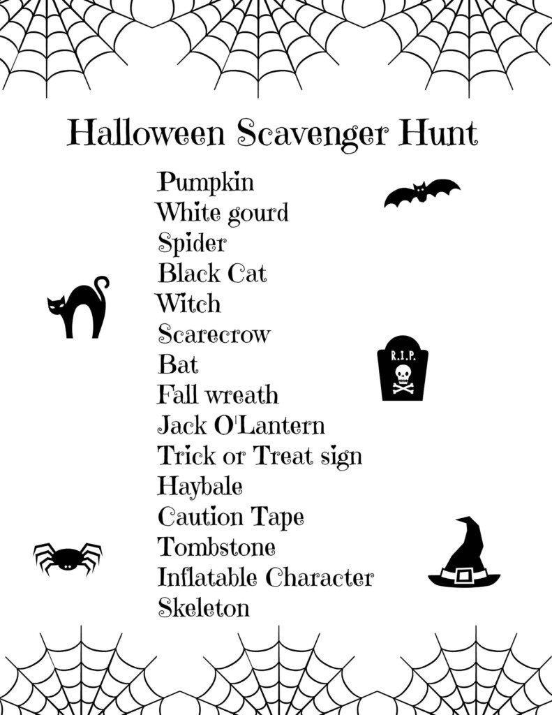 Free Printable Halloween Scavenger Hunt Free Printable A To Z