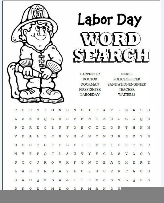 Free Printable Labor Day Worksheets Peggy Worksheets