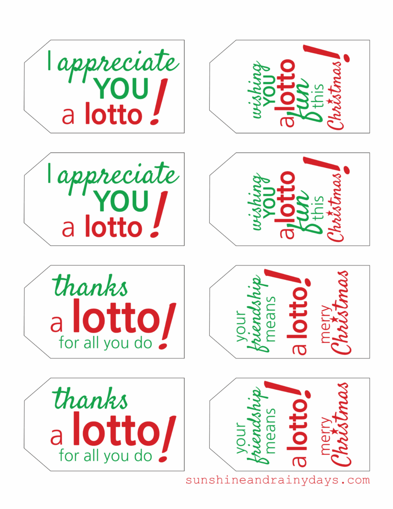 Free Printable Lottery Ticket Gift Tag