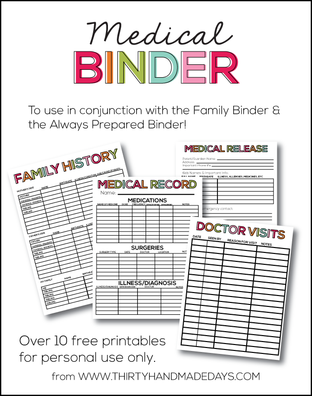 Free Printable Medical Binder Template Printable Templates