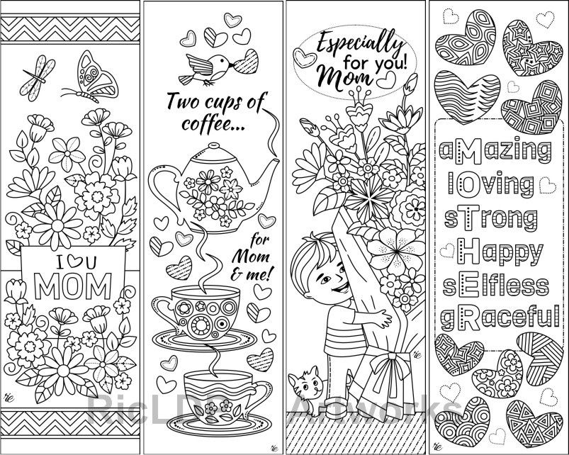 Free Printable Mother 39 s Day Bookmarks To Color