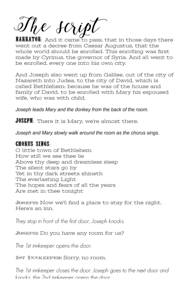 Free Printable Play Christmas Nativity Play Script