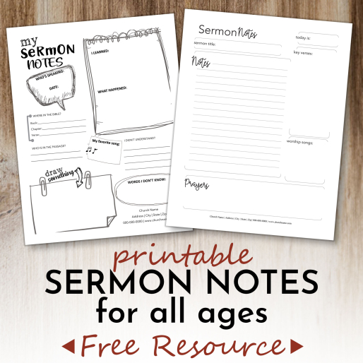 Free Printable Sermon Notes For All Ages ComResources
