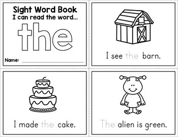 Free Printable Sight Word Books For 1st Grade