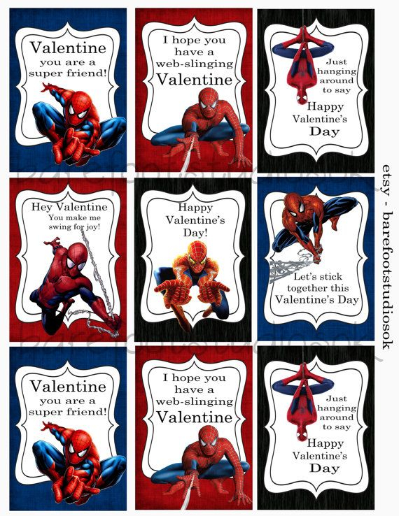 Free Printable Spiderman Valentines Day Cards