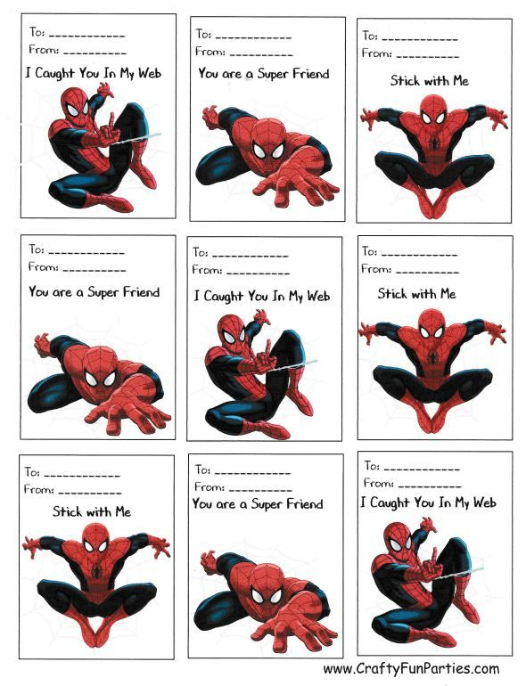 Free Printable Spiderman Valentines Day Cards