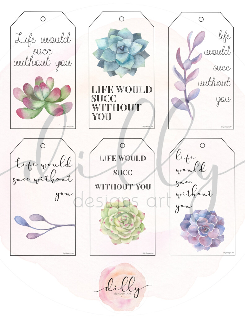 Free Printable Succulent Gift Tags