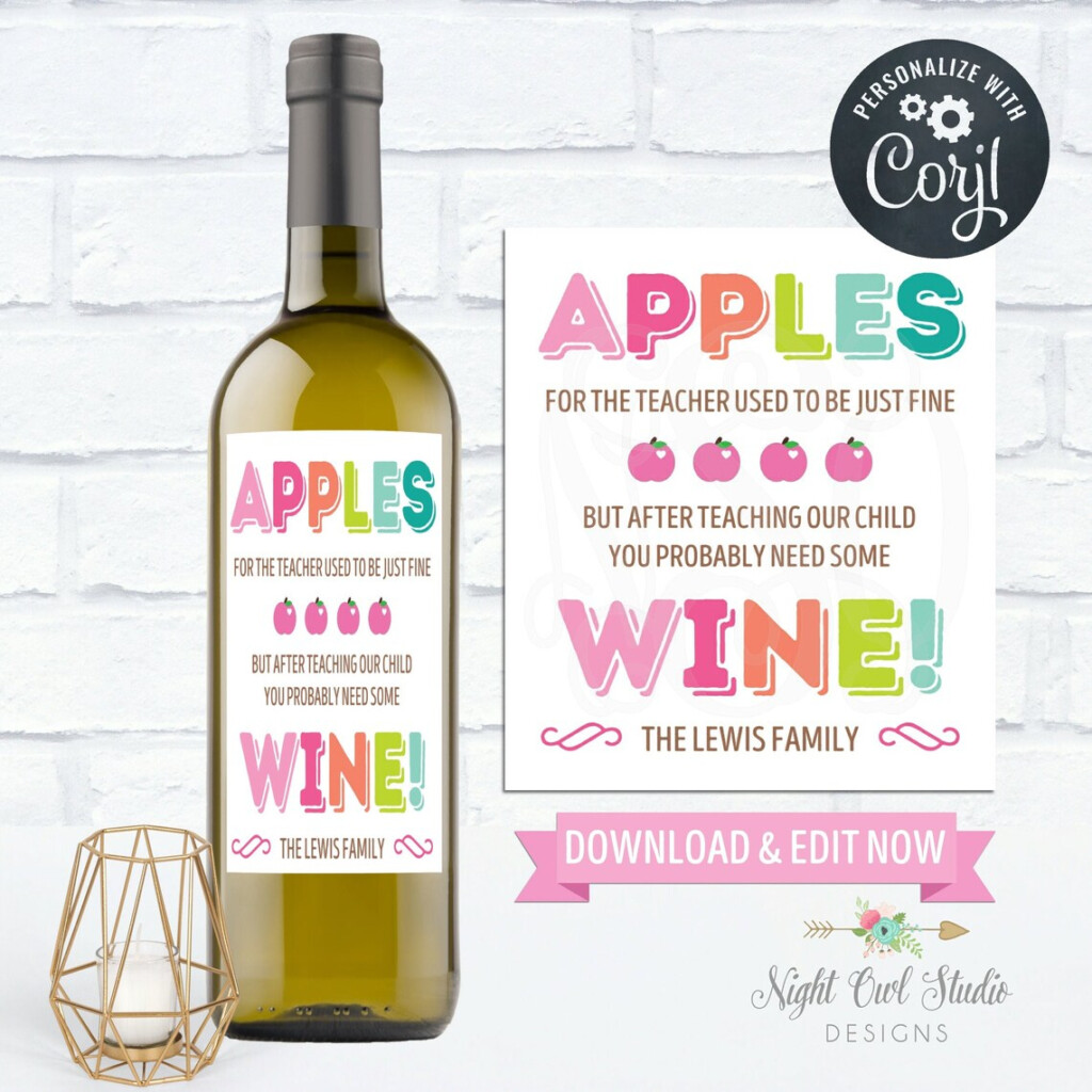 Free Printable Teacher Wine Tag