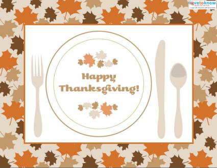Free Printable Thanksgiving Placemats LoveToKnow