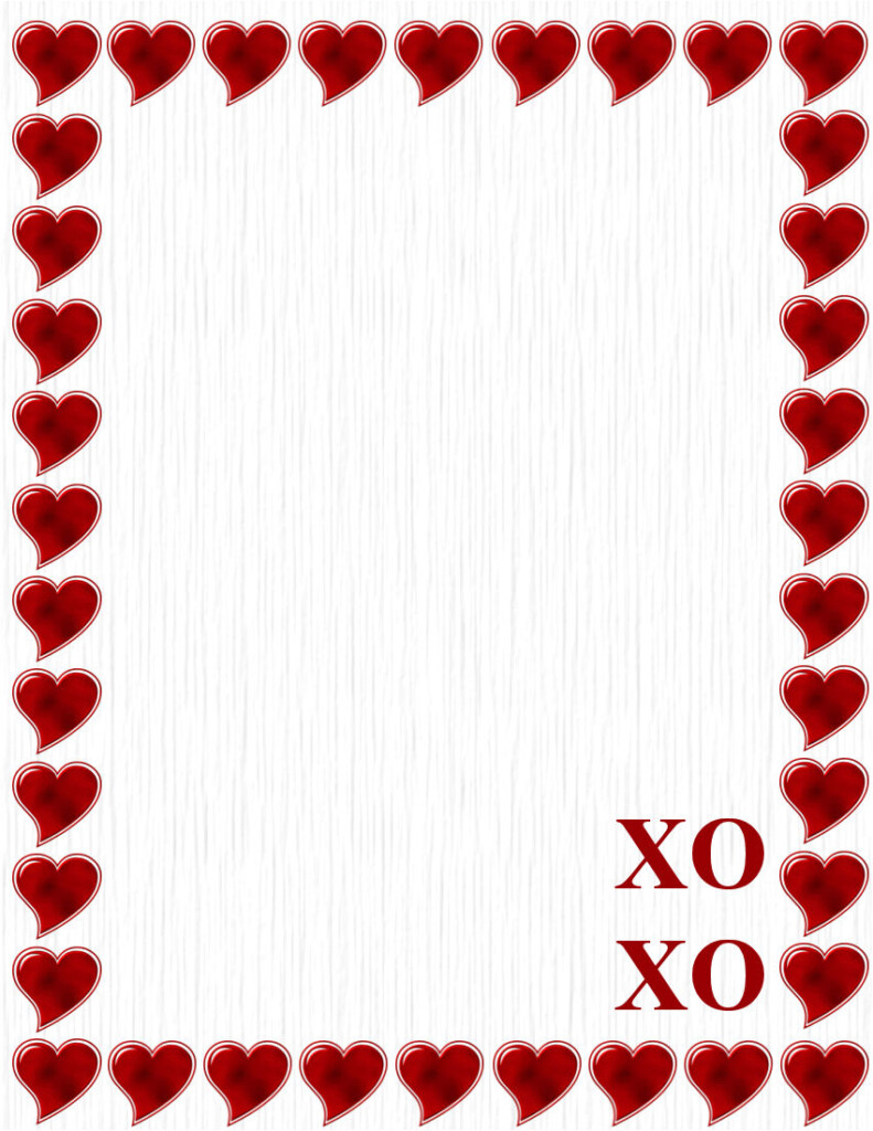 Free Printable Valentine Stationery Borders Printable Templates