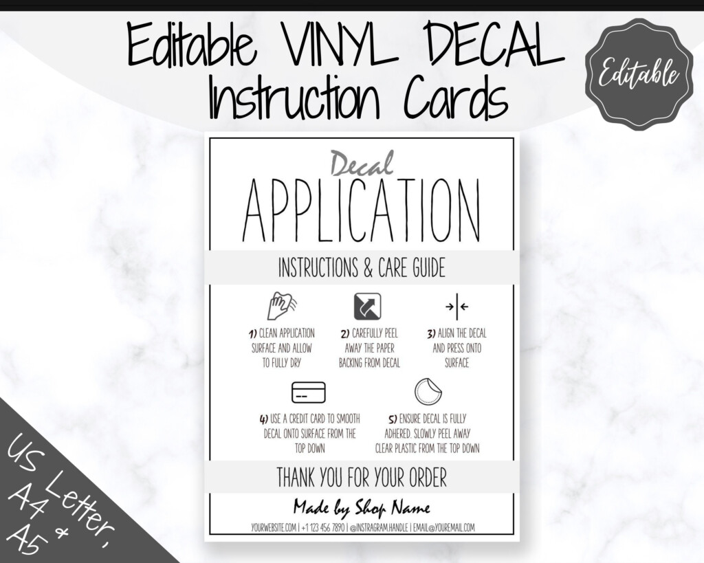 Free Printable Vinyl Decal Application Instructions Printable 