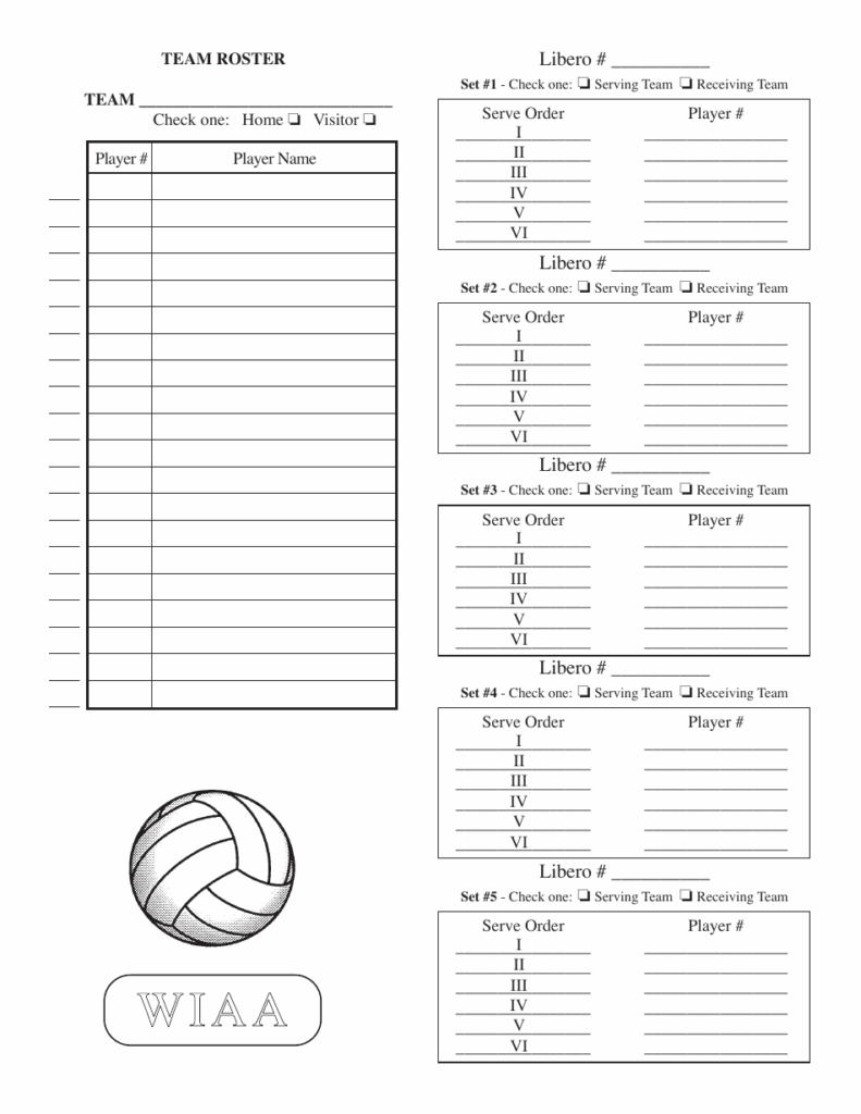 Free Printable Volleyball Lineup Sheet Printable Templates