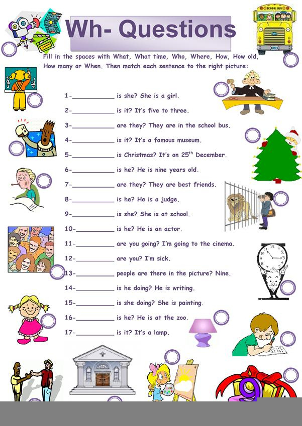Free Printable Wh Questions Worksheets For Kindergarten Printable 