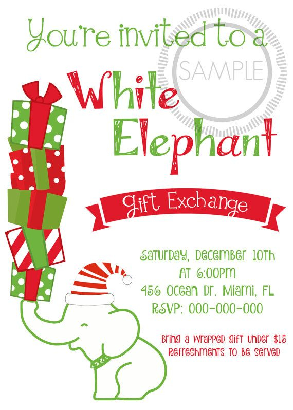 Free Printable White Elephant Invitation Template Free Printable 
