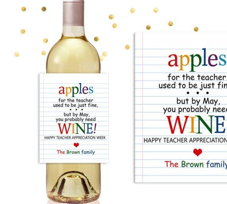 Free Printable Wine Tags For Teachers