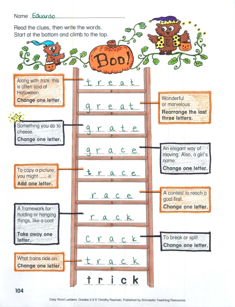 Free Printable Word Ladders