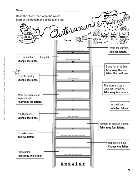 Free Printable Word Ladders