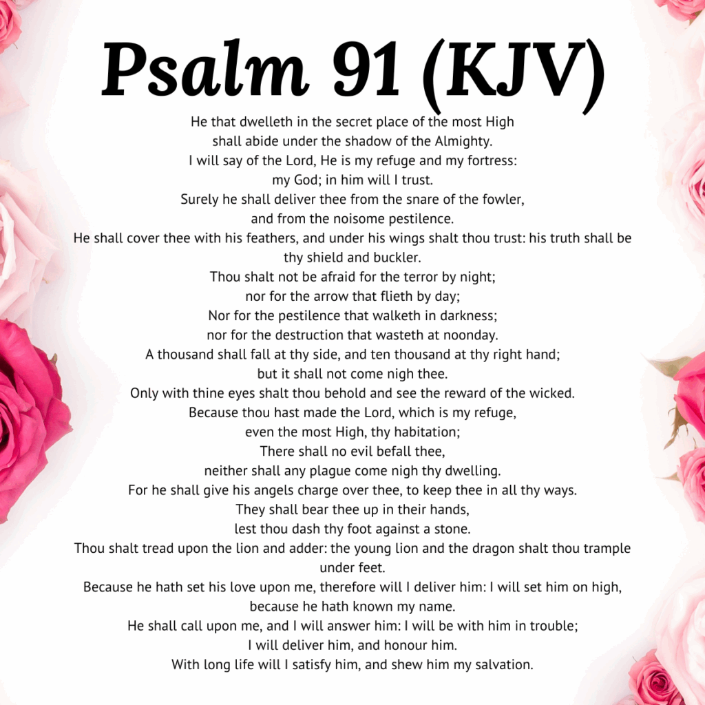 Free Psalm 91 Prayer Of Protection Printable Version