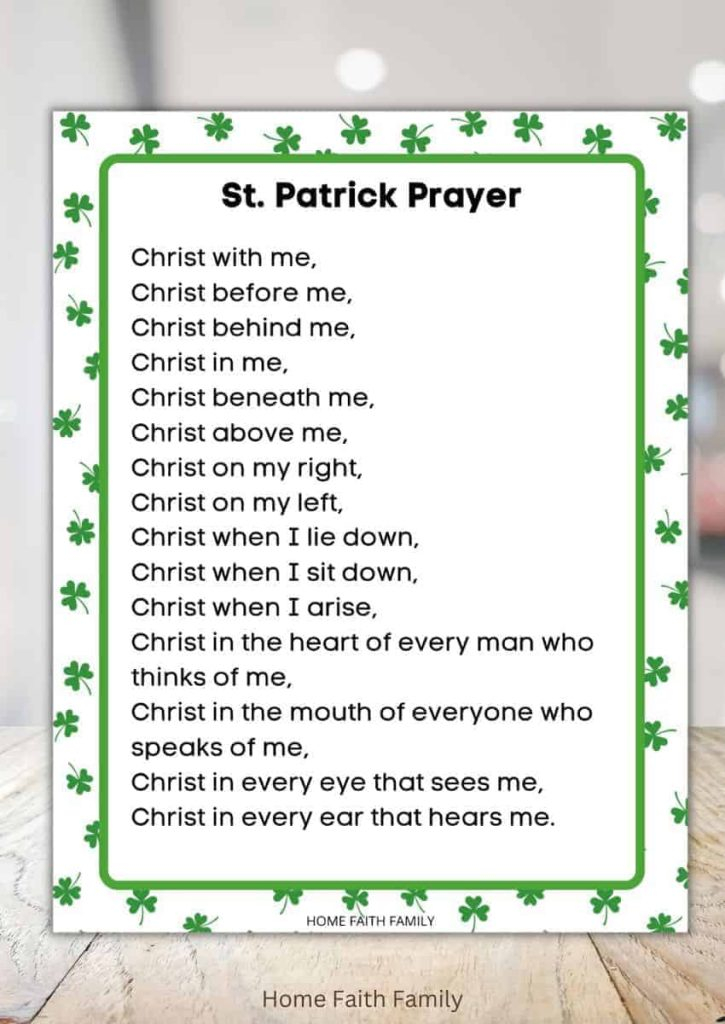 Free St Patrick 39 s Breastplate Prayer Printable For Kids Home Faith 