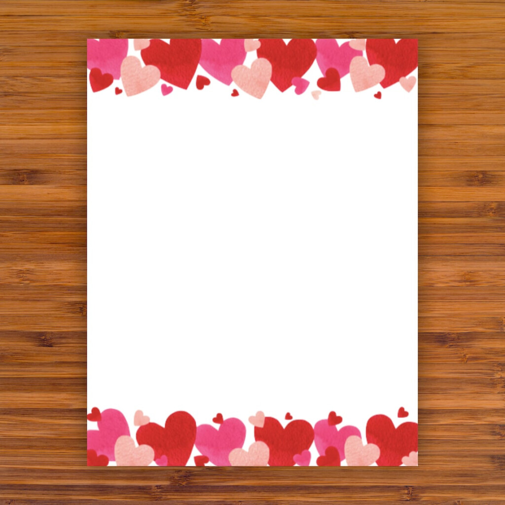 Free Stationery Valentines Day A4 Template Downloads Free Printable 