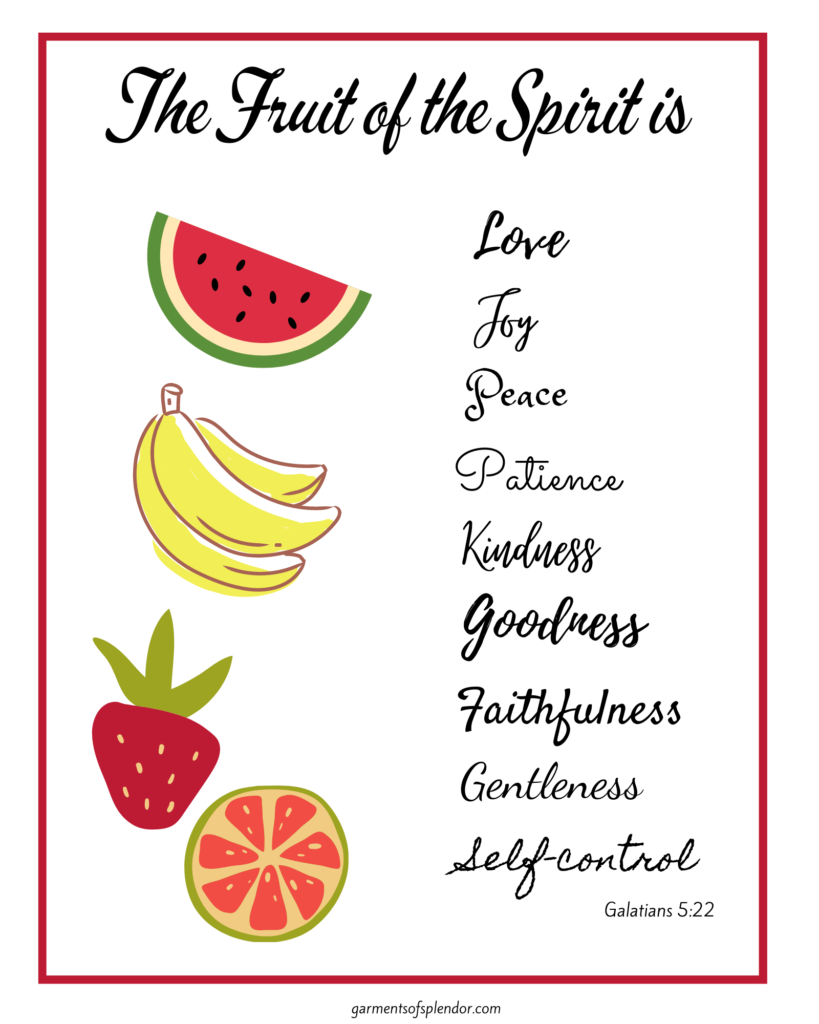 Fruit Of The Spirit Printable Free