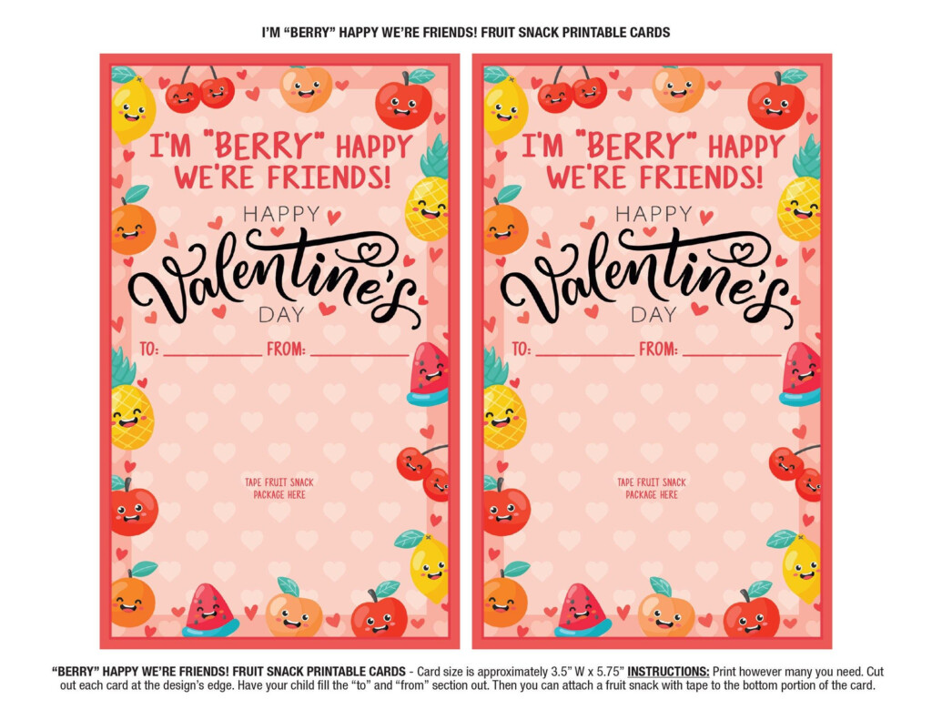 Fruit Snack Valentine Printable Free Printable Templates Free