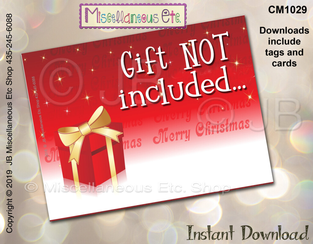 Gift Not Included Printable