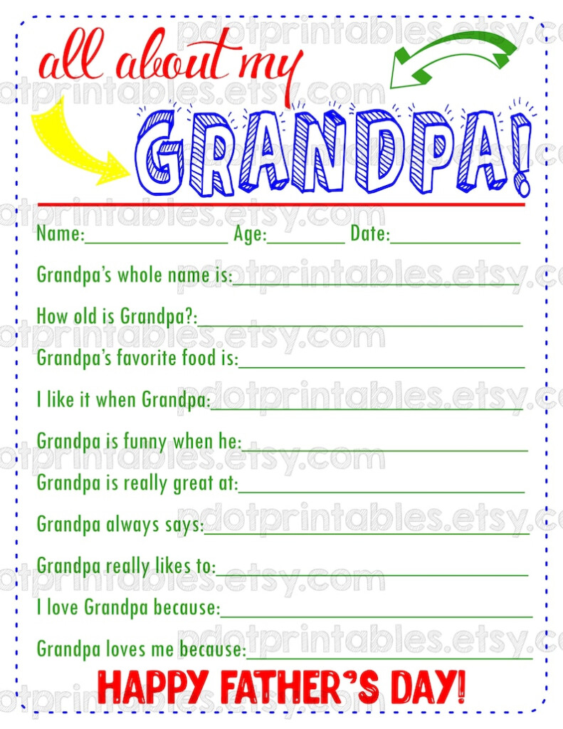Grandpa Questionnaire Free Printable Web This Comprehensive Set 
