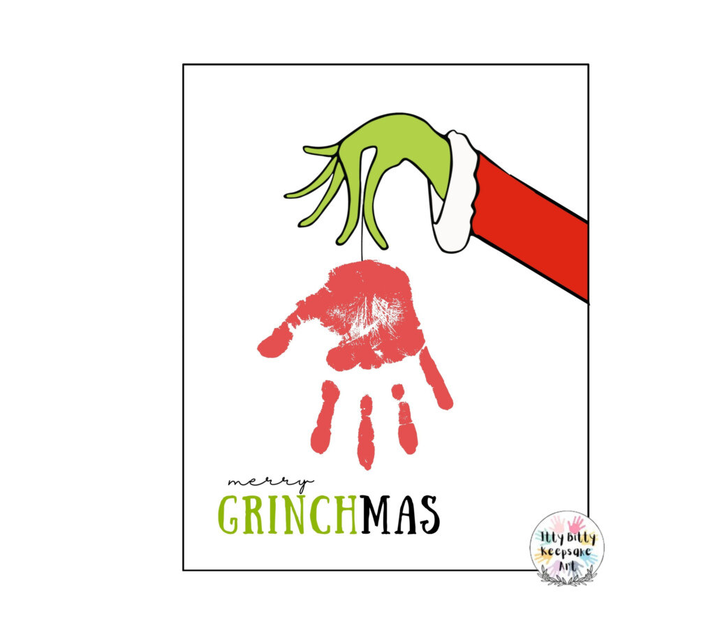 Grinch Christmas Handprint Art Craft Printable Template Made By Teachers