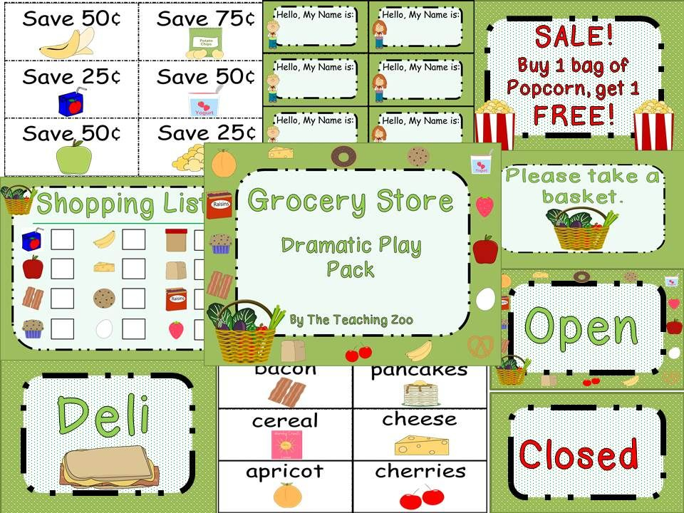 Grocery Store Dramatic Play Free Printables Printable And Enjoyable 